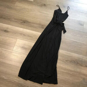 Misa Los Angeles Domino Vneck Knot Front Tie Womens Maxi Dress Size XS